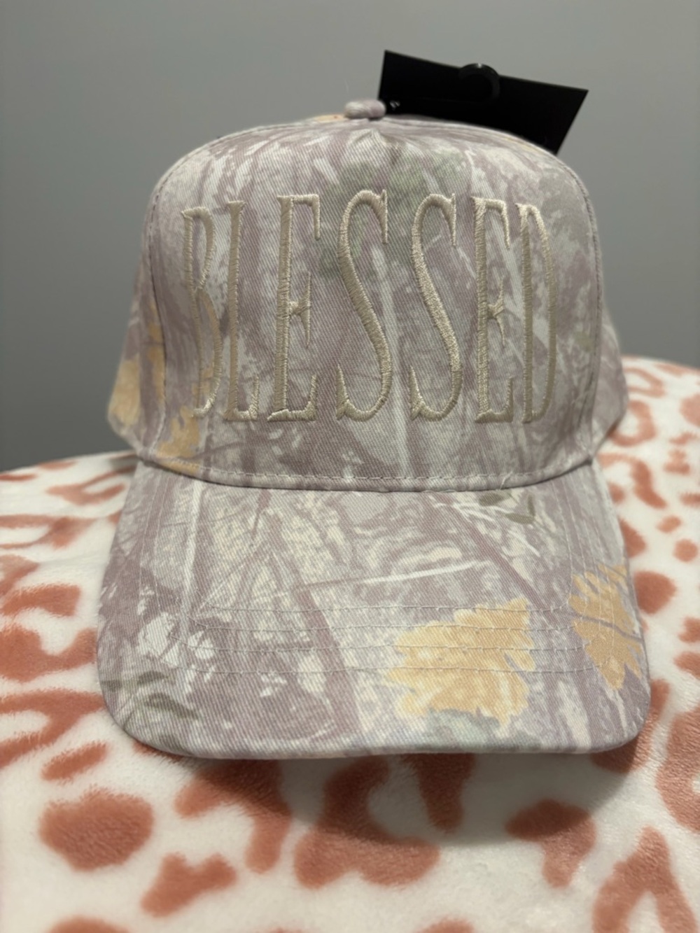 New With Tags David & Young BLESSED Embroidered Camo Adjustable Trucker Hat